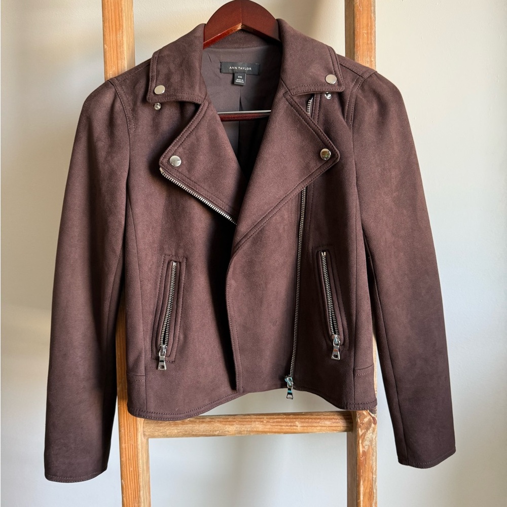 Ann Taylor Suede Zip-Up Jacket – Size XXS